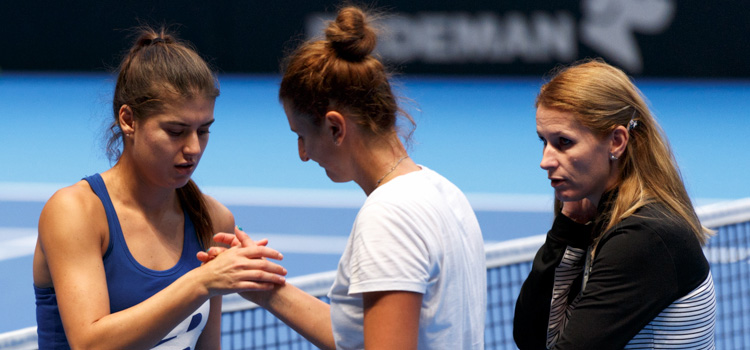 Imagini de la antrenamentul de marţi al echipei României de FedCup