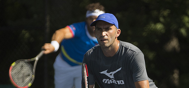 Imagini de la antrenamentul lui HORIA TECĂU şi al lui Jean-Julien Rojer la Citi Open