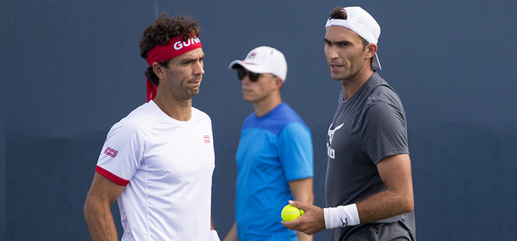 Imagini de la antrenamentul lui HORIA TECĂU şi al lui Jean-Julien Rojer la Cincinnati