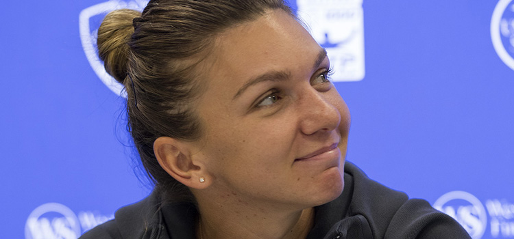 Imagini de la conferinţa de presă susţinută de SIMONA HALEP la Cincinnati