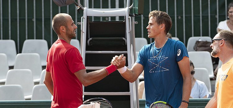 Imagini de la antrenamentul de duminică la Roland Garros al lui Marius Copil cu Vasek Pospisil