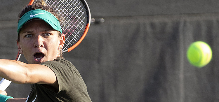 Imagini de la antrenamentul Simonei Halep cu Irina-Camelia Begu de duminică de la Montreal