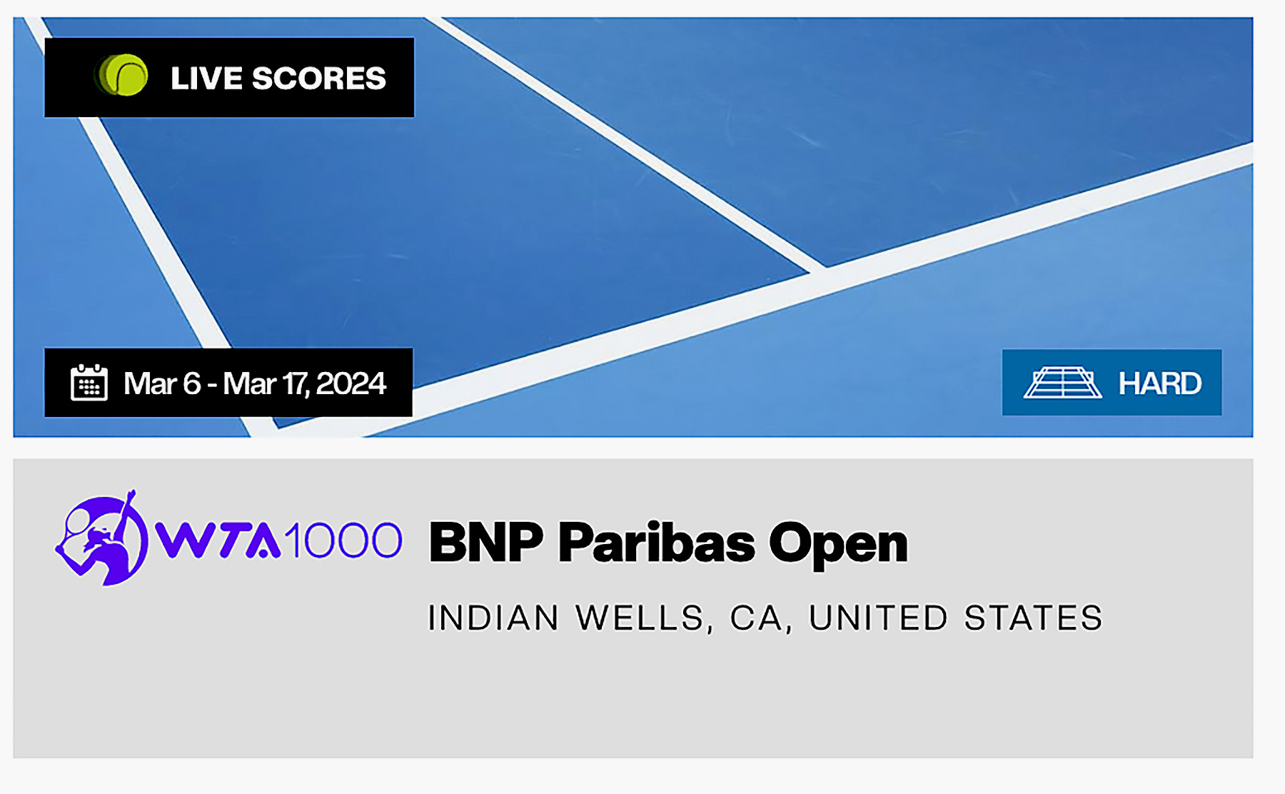 La BNP Paribas Open Indian Wells , CA ,Statele Unite 