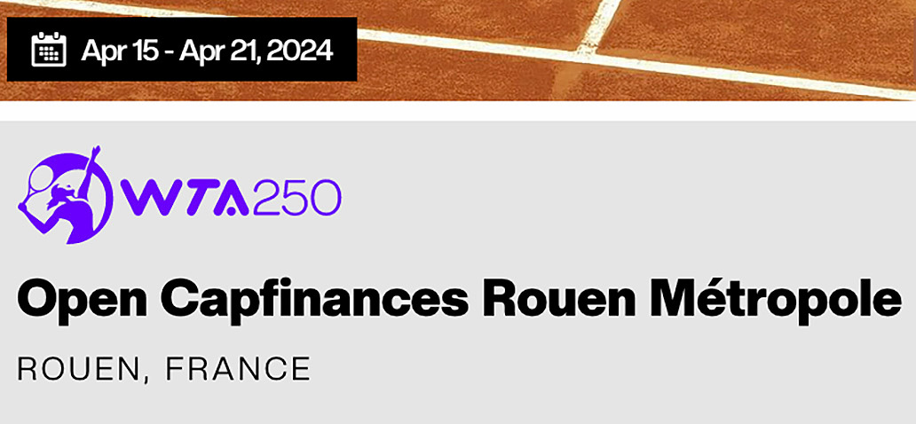 Open Capfinances Rouen Métropole WTA 250 Rouen 15-21/04/2024