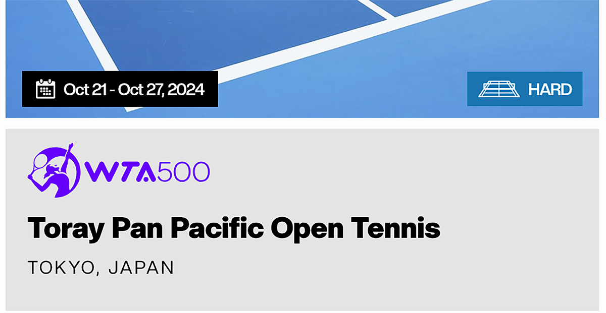 Toray Pan Pacific Open Tenis, Tokyo, Japonia. WTA 500. 21 octombrie - 27 octombrie 2024