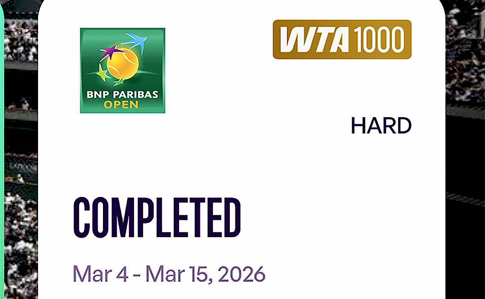 BNP Paribas Open 4 martie - 15 martie 2026 WTA 1000 